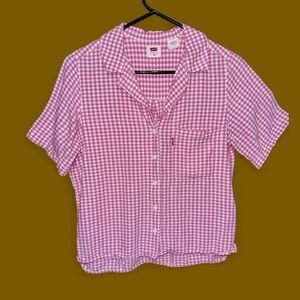 Levi's Pink Checkered Button Down Shirt